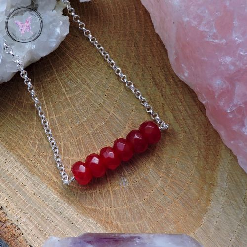 Red Ruby Healing Bar Necklace